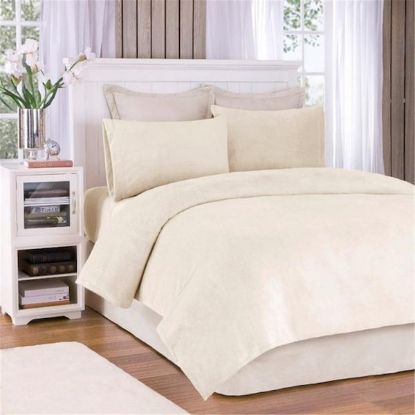 True North By Sleep Philosophy Soloft Plush Sheet Set, Ivory - Full BL20-0446 - main